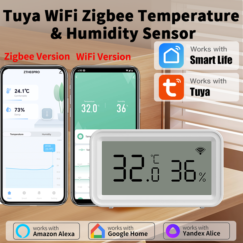 Digital Hygrometer Probe - Tuya Zigbee WiFi Thermometer Hygrometer Temperature