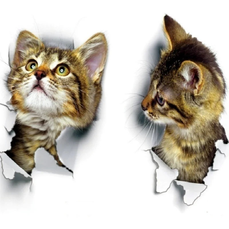 3pcs 3D Cute Cat Self-adhesive - đánh giá và giá Pvc Panel Background