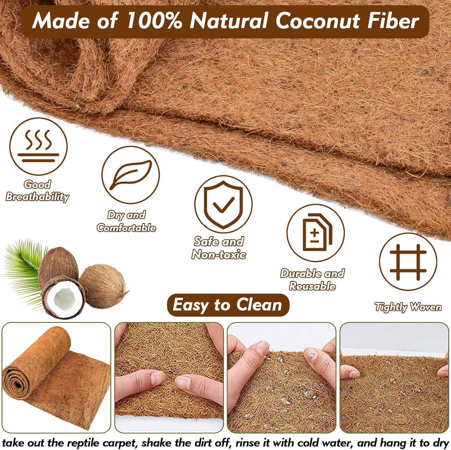 3 Rolls Reptile Carpet, 24x48i - đánh giá và giá Substrate Coconut Fiber