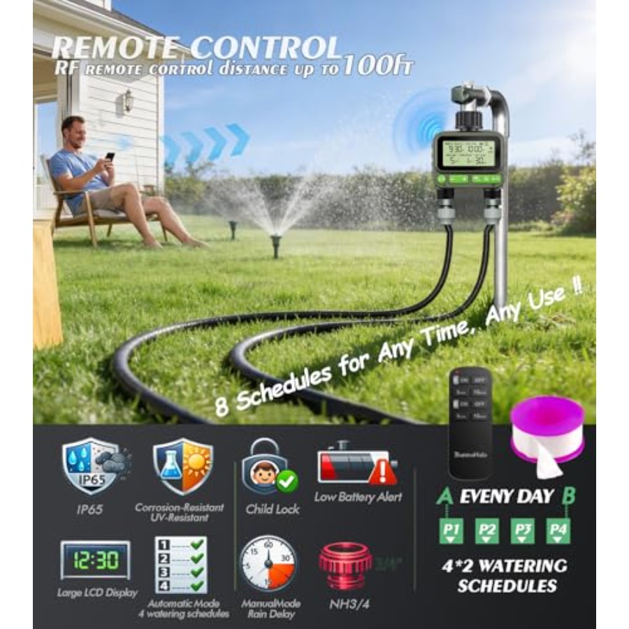 Smart Sprinkler Timer for Lawn - đánh giá và giá Timer Dual Outlet