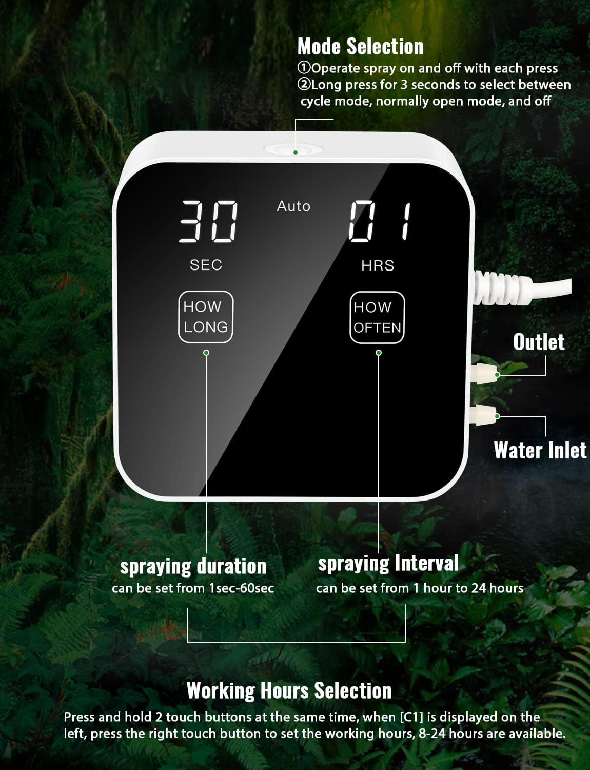 Automatic Rainforest Timing Sp - đánh giá và giá Misting Nozzle Reptile