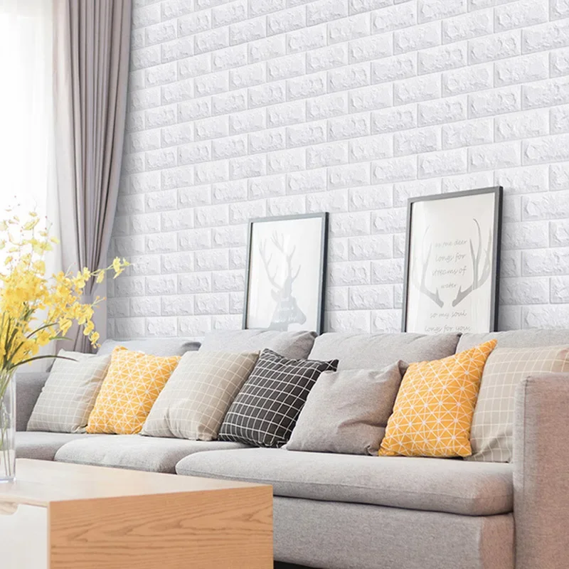 70cmx1/3/5/10M 3D Foam Brick W - đánh giá và giá Pvc Panel Background