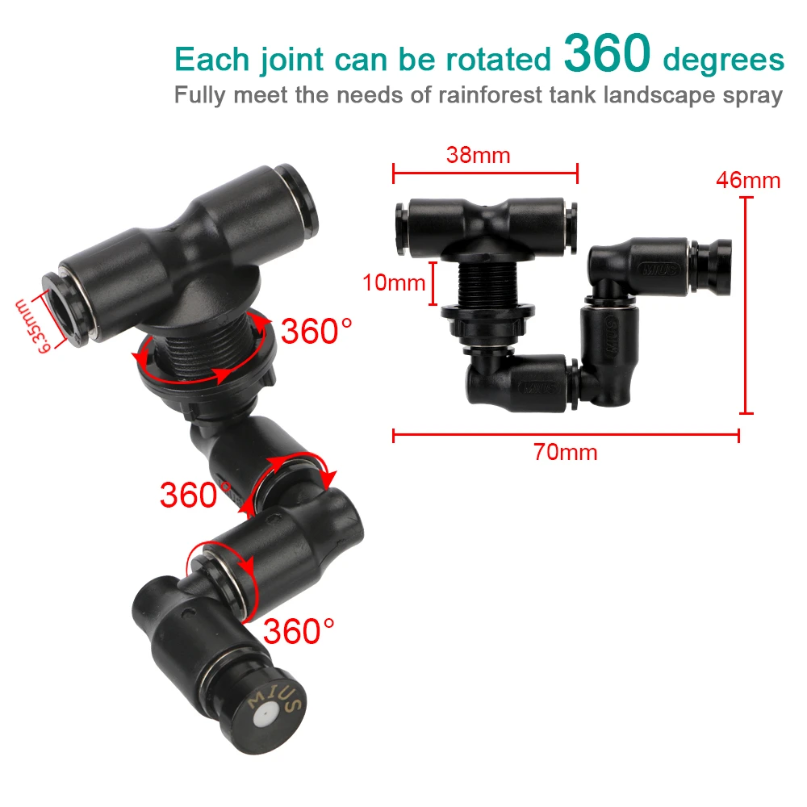 360° Adjustable Spray Nozzle S - đánh giá và giá Misting Nozzle Reptile