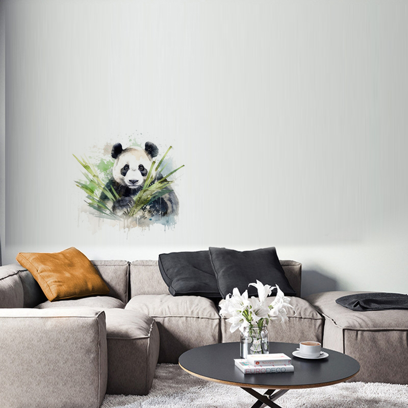 C76# Watercolor panda wall sti - đánh giá và giá Pvc Panel Background